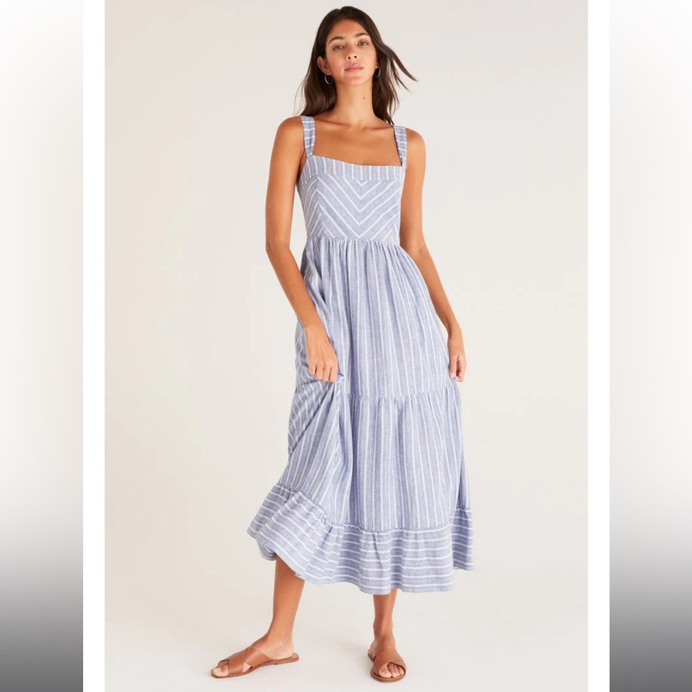 Z Supply Ayla Midi Dress in Marine Blue - Picture 2 of 6